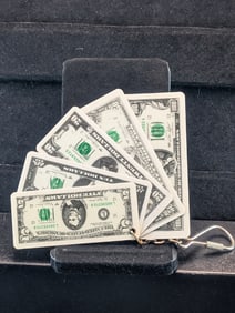 US Currency Key Ring ($5 Dollars-$10-$20-$50 & $100 Dollars), Rare, Novelty