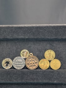 7-Older Religious Tokens, Some Unc