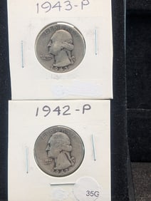 1942/1943 Washington 25c. 90% Silver