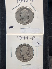1944/1945 Washington 25c. 90% Silver
