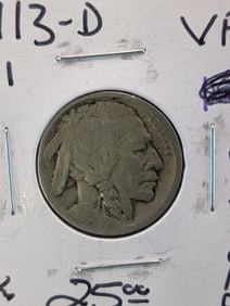 1913-D Buffalo Nickel, Type 1
