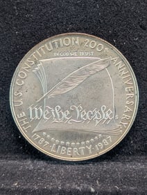 1987-S 90% Silver US Constitution Commem. Dollar