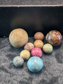 10 Civil War Era Marbles (1860's), With Benningtons
