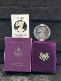 1986-S Proof American Silver Eagle. One Troy Ounce - OGP.999 Fine Silver $1