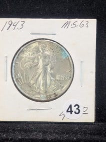 1943 P Walking Liberty Half Dollar EXCELLENT COIN