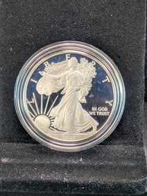 2008-W Proof American Silver Eagle. One Troy Ounce .999 Fine Silver $1