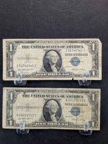 (2) 1935E "Silver" Certificate Dollar