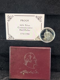 1982-S Proof 90% Silver George Washington Commem. 50c. OGP/COA