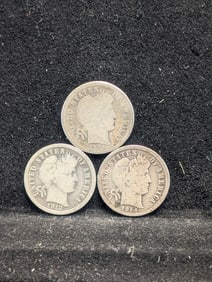 1914 P,D, 1912-S Barber Dimes