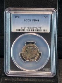 1964 Jefferson Nickel Graded PCGS PR68