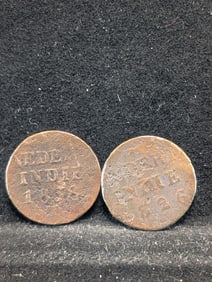 2-Nederland Indie Coins, (1838 1c, 1826 1/4 S, Nice Details)