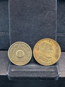 2-Religious Tokens (Pope John Paul II & To Thine Own Self Be True), BU-New, Novelty