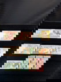 10 Foreign (Crisp/Unc) Notes, Great Art!