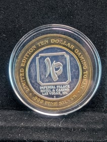 Limited Edition .999 Fine Silver Center $10 Gaming Token, Imperial Palace