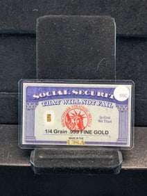.999 Fine Gold, (Social Security That Will Not Fail) 0.25 grain, Wealth you can Hold, Sealed-New!
