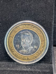 Limited Edition .999 Fine Silver Center $10 Gaming Token, Riverside