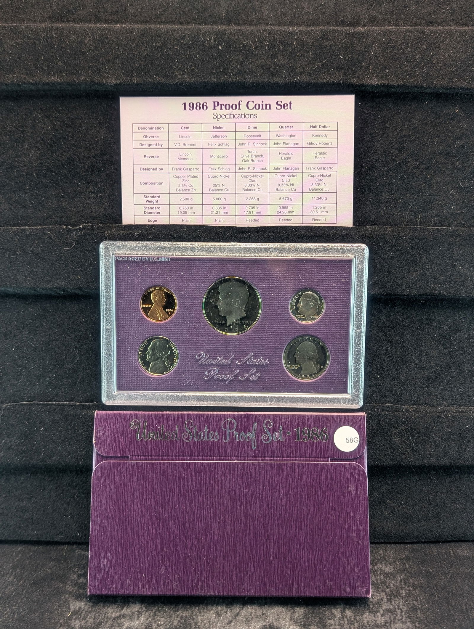 1986-S US Mint Proof Set. OGP (1 of 4)