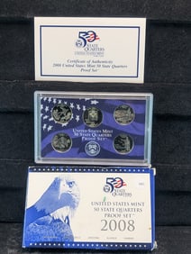 2008-S US Mint 50 State Quarter Proof Set. OGP