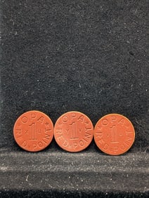 3-WWII Food Ration Tokens, OPA Red Point