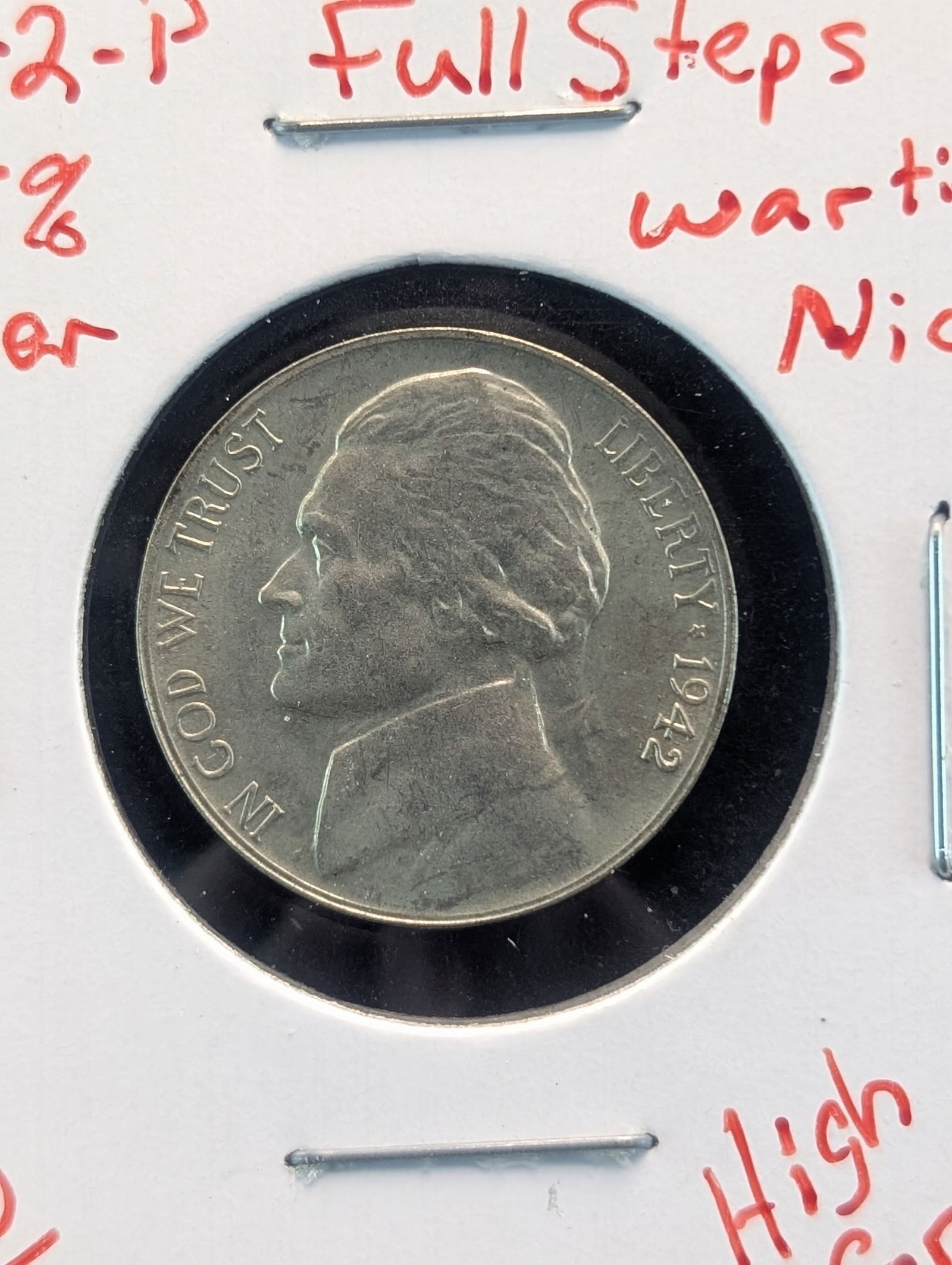 1942-P Jefferson Nickel. High Grade. 35% Silver (1 of 2)