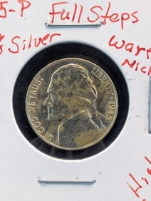 1945-P Jefferson Nickel. High Grade. 35% Silver