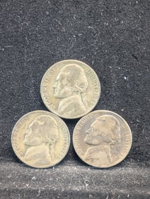 1944 P,D,S Jefferson Nickels. 35% Silver