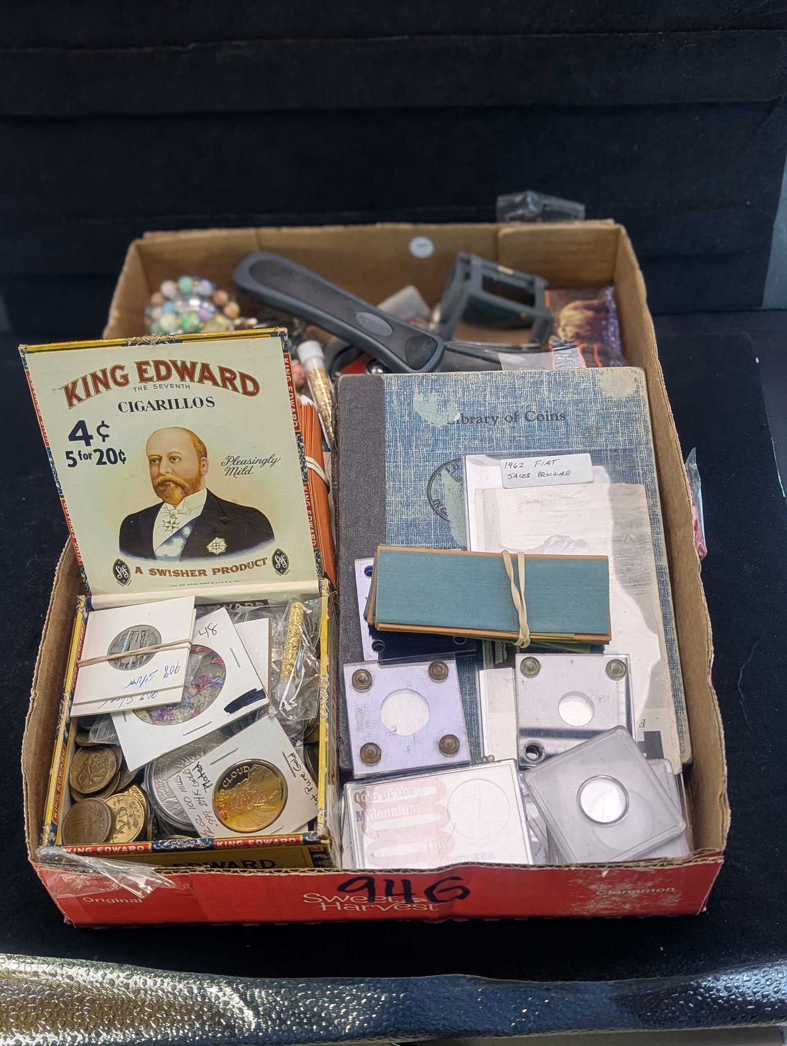 HUGE Collector's Lot; US and World Coins, Gold Flakes, Novelty Notes, Cigar Box, Magnifiers, Etc. (1 of 20)