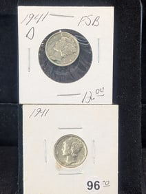1941 P and D Mercury Dimes