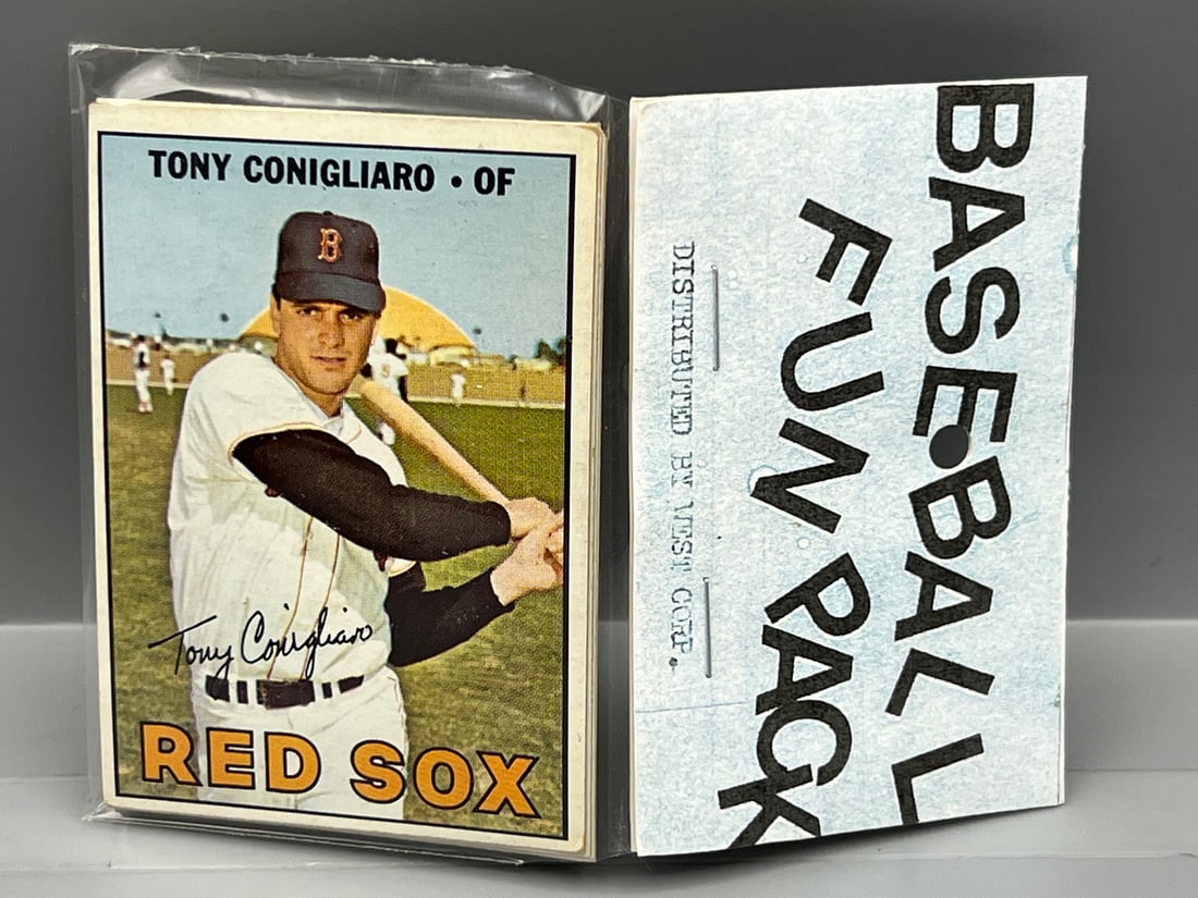 West Corp. Cello Fun Pack Repack 1967 Topps Baseball Sealed Pack - Tony Conigliaro On Front - (1 of 2)