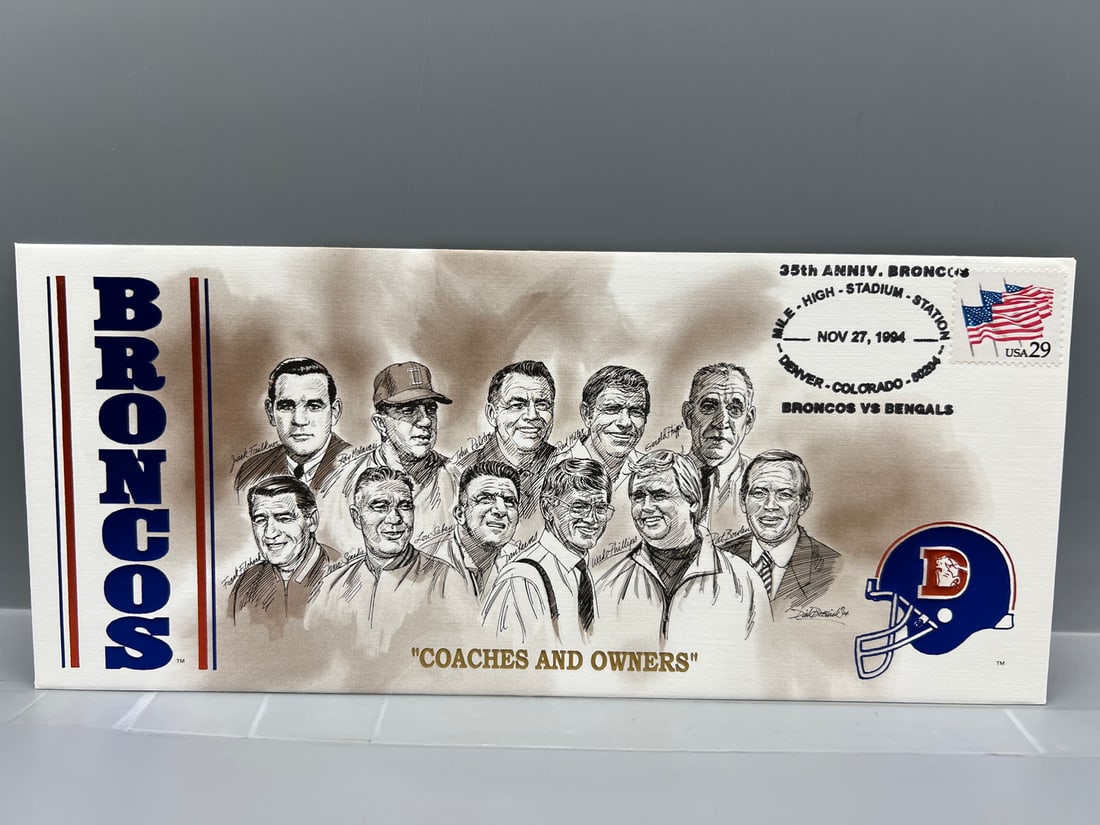 1994 Denver Broncos 35th Anniversary Coaches And Owners Limited Edition #/5500 First Day Cover: 1994 Denver Broncos 35th Anniversary Coaches And Owners Limited Edition #/5500 First Day Cover