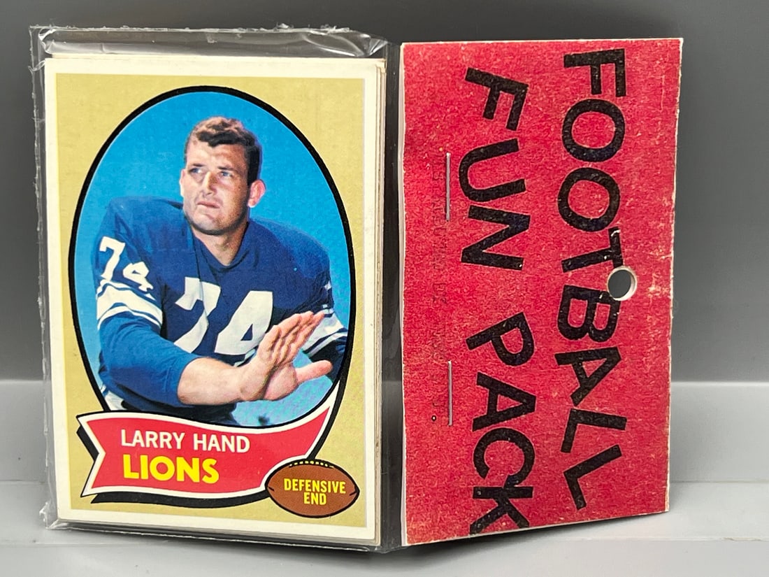 West Corp. Cello Fun Pack Repack 1970 Topps Football Sealed Pack - Lem Barney RC On Back (1 of 2)