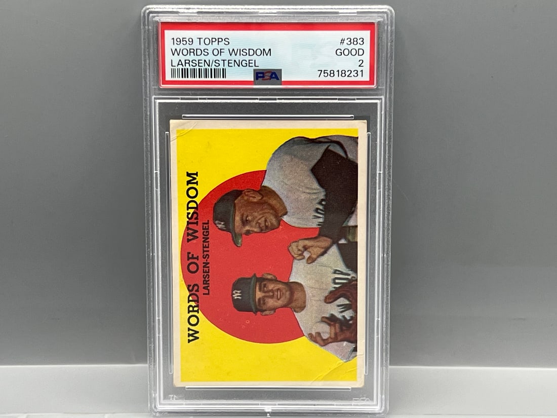 1959 Topps Don Larsen/Casey Stengel Words of Wisdom #383 PSA Good 2 (1 of 2)
