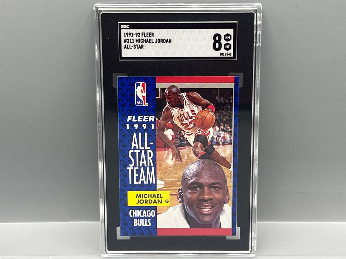 1991-92 Fleer Michael Jordan All Star #211 SGC NM-MT 8: 1991-92 Fleer Michael Jordan All Star #211 SGC NM-MT 8
