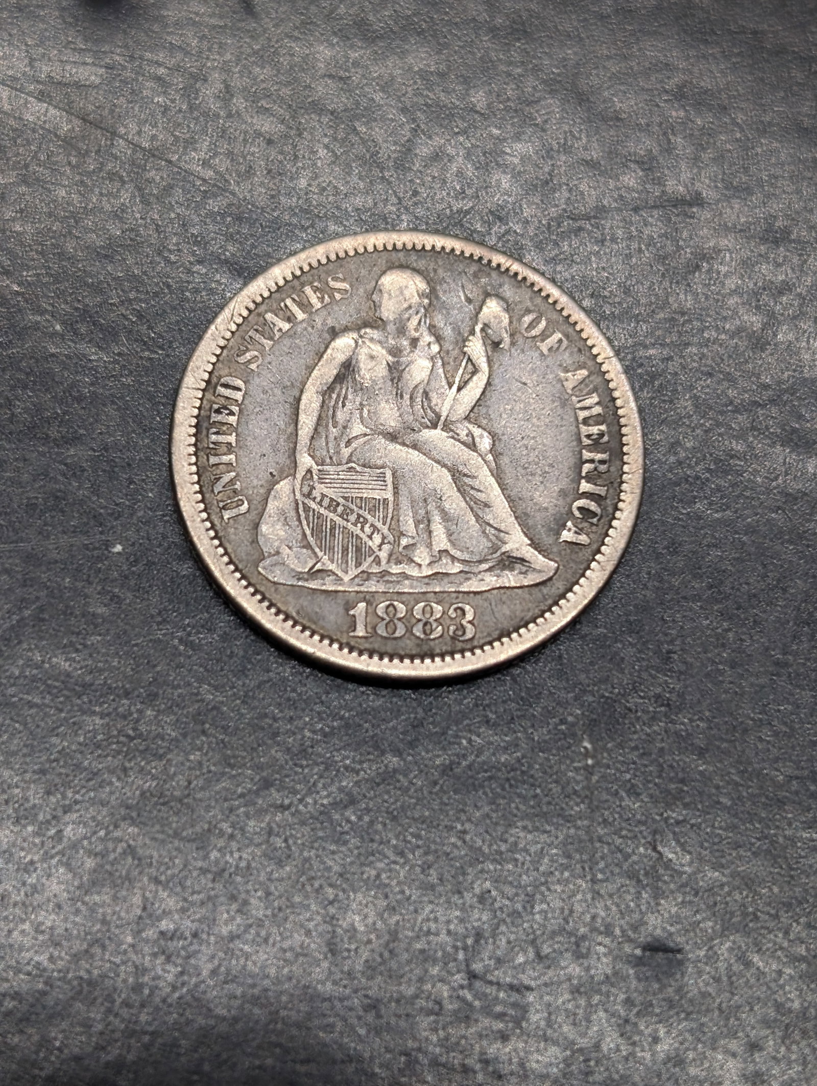 1883 w/ Legend Seated Liberty Dime **VF**: 1883 w/ Legend Seated Liberty Dime **VF**