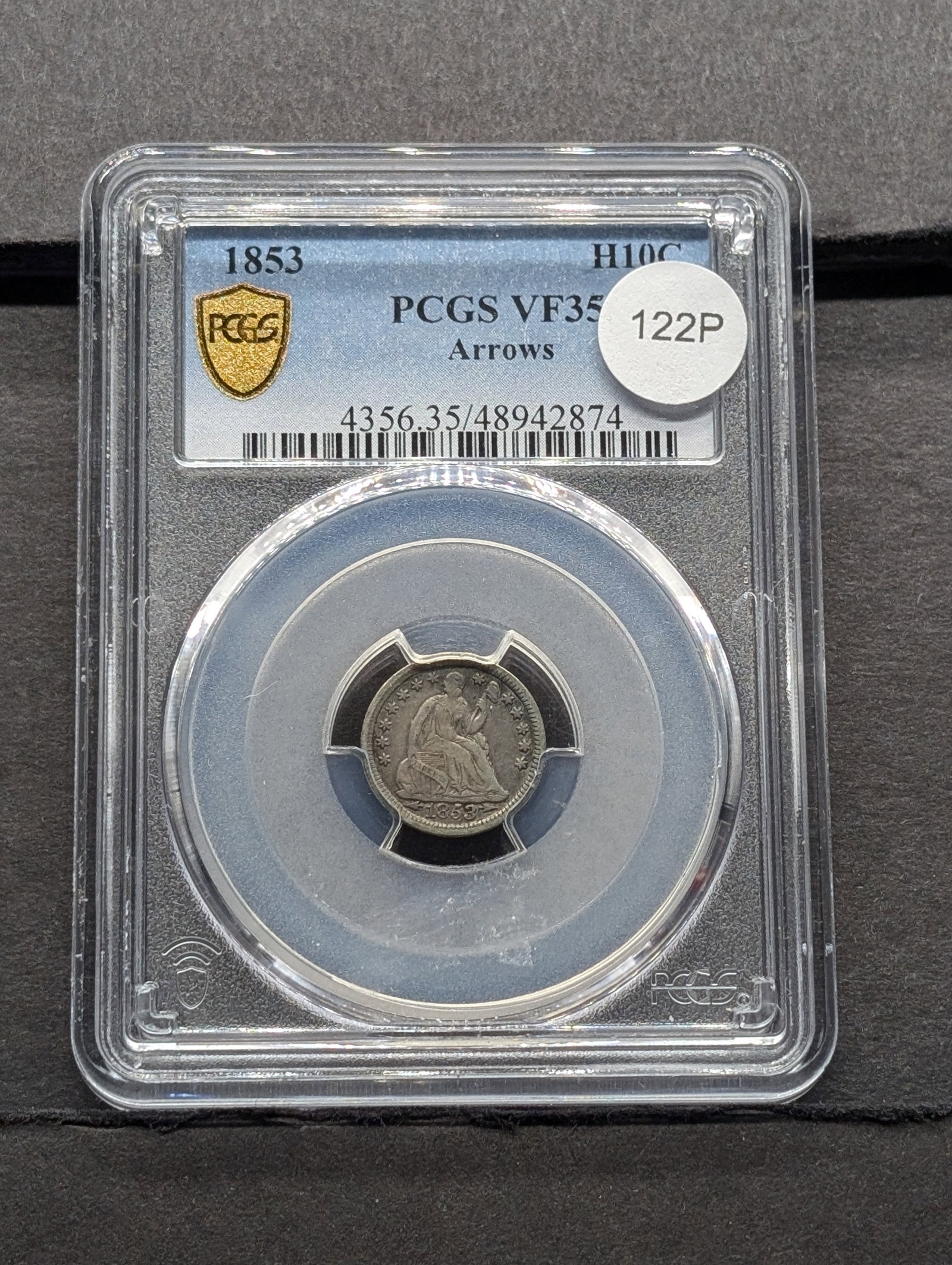 1853 Half Dime PCGS VF35 Arrows (1 of 3)