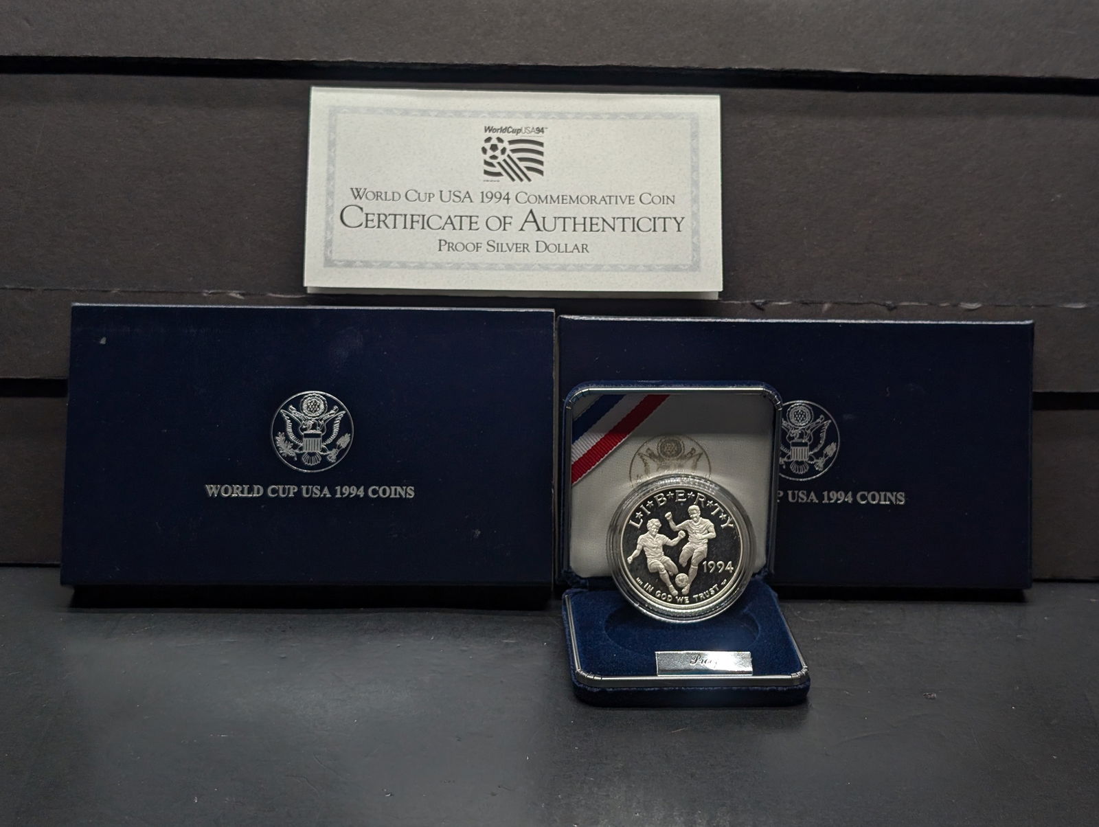 1994-S PROOF World Cup USA Commem Silver Dollar in OGP w/ COA (1 of 4)