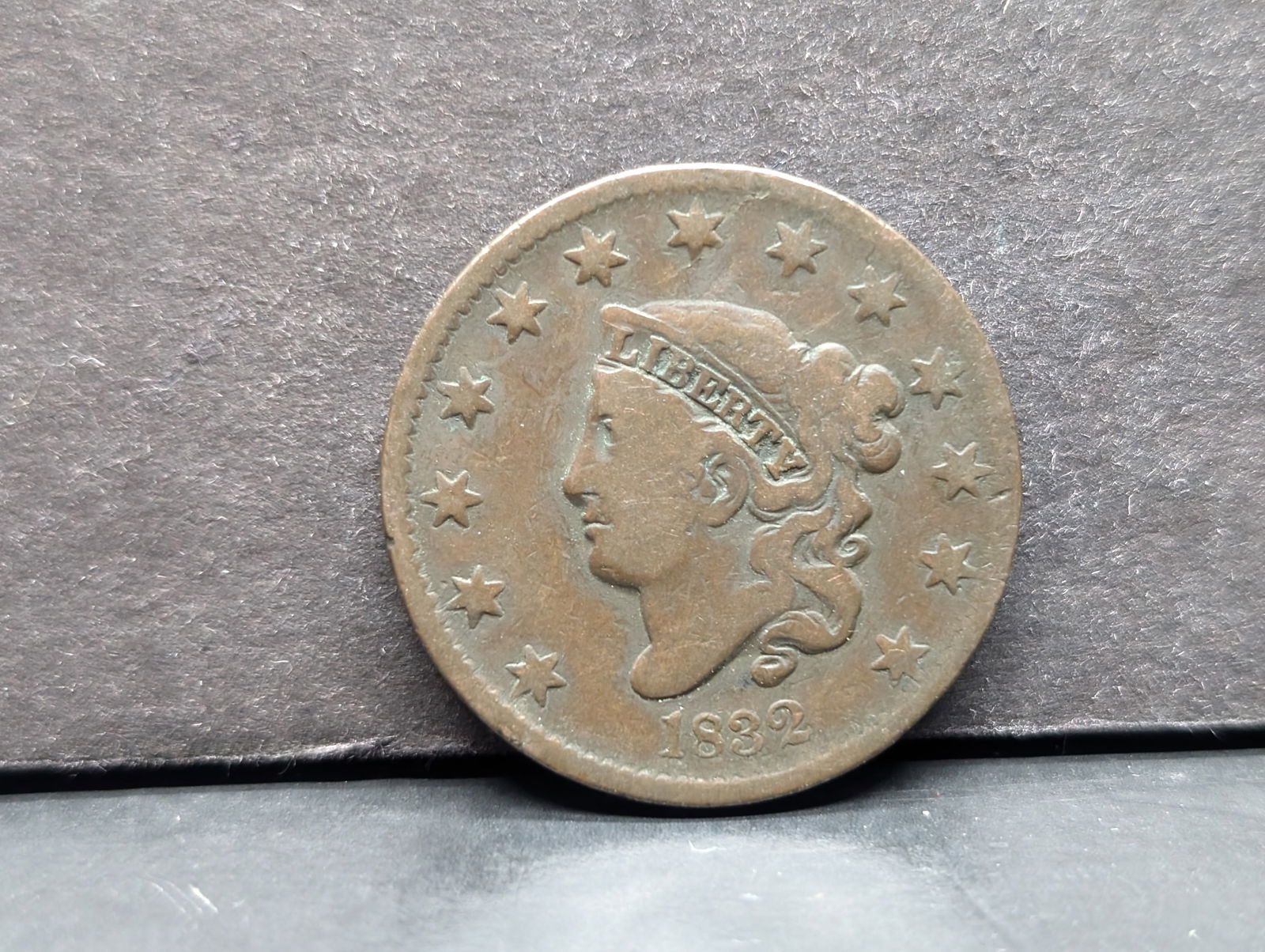 1832 Matron Head Large Cent. VG with no corrosion. (1 of 3)