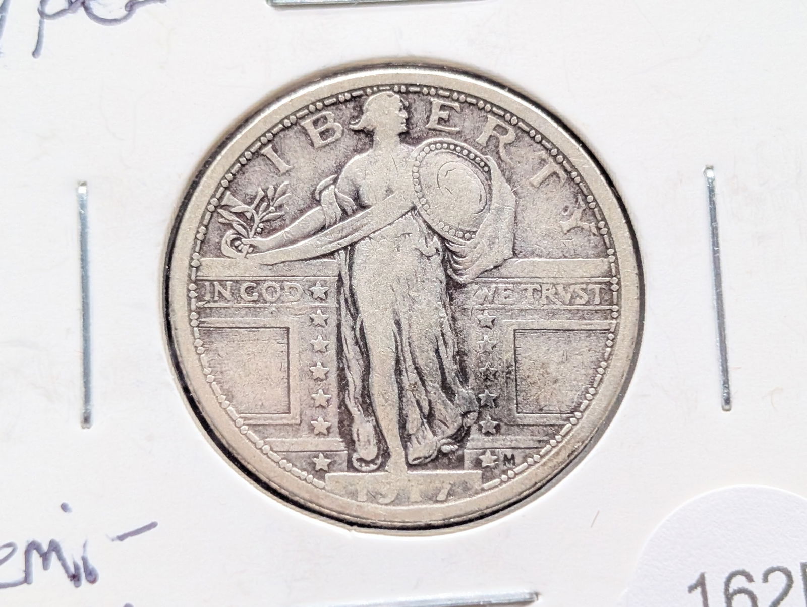 1917 Type 1 Standing Liberty Quarter Semi-Key Date VF (1 of 3)