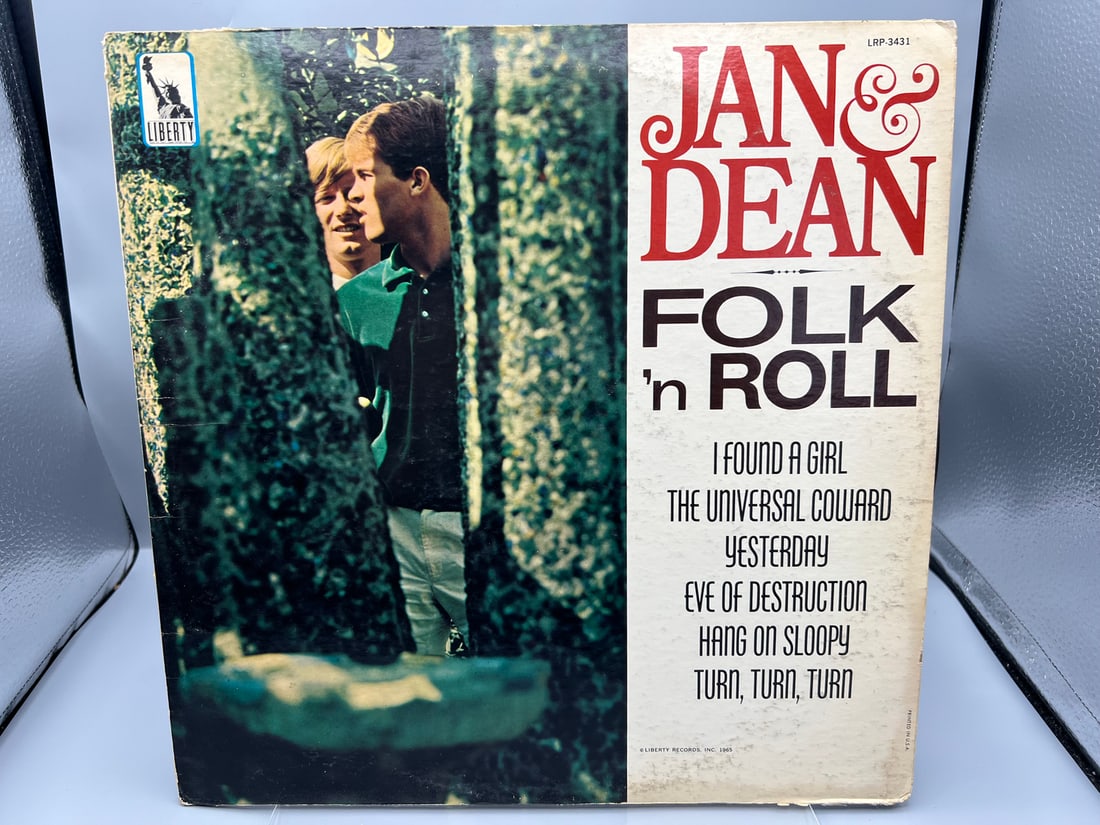 1965 Jan & Dean Folk 'N Roll Vinyl Album - LRP-3431: 1965 Jan & Dean Folk 'N Roll Vinyl Album - LRP-3431 - Records have not been tested by the auction house for play quality. All items are sold as is.