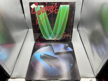 Survivor (2 LP Lot): Vital Signs (1984); and When Seconds Count (1986), pink spine text version