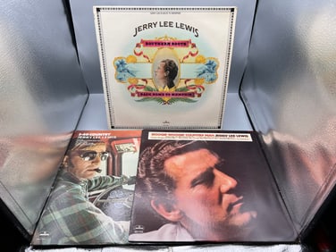 Jerry Lee Lewis (3 LP Lot): Southern Roots (1973); I-40 Country (1974); and Boogie Woogie Country