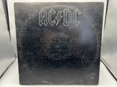 1980 AC/DC Back In Black Embossed Cover Grey Print Vinyl Album - SD 16018