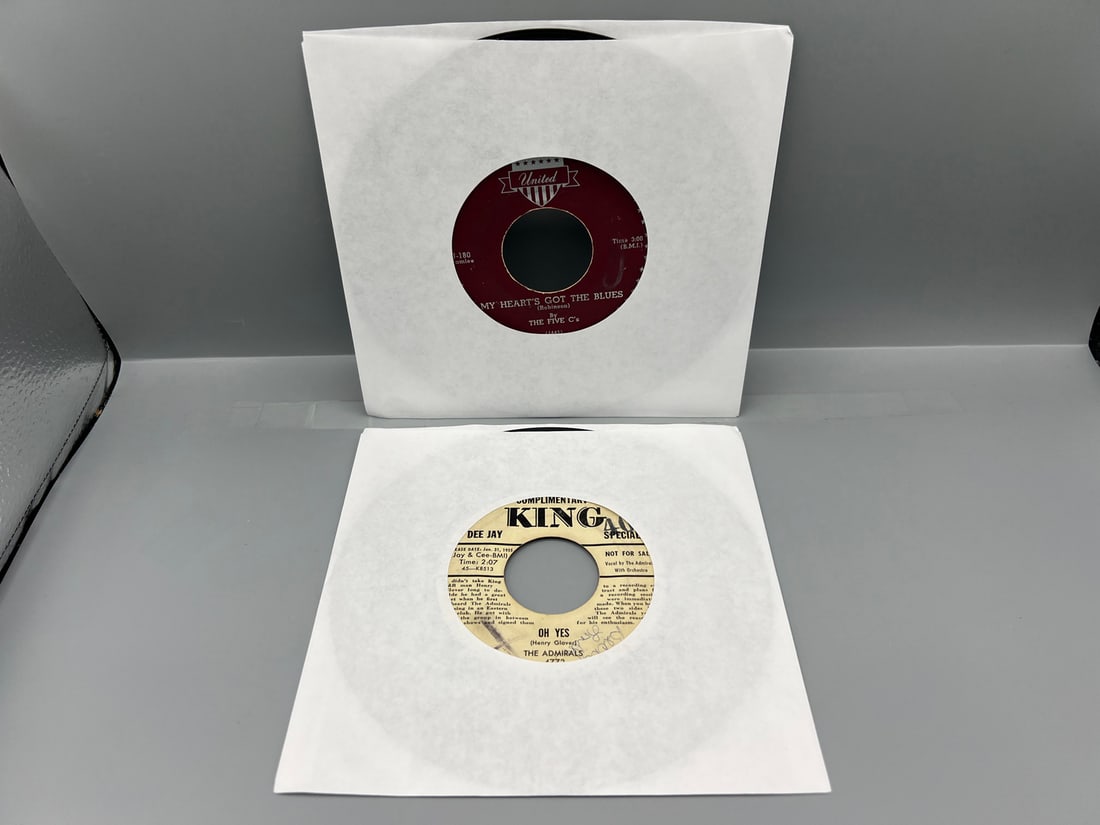 Two (2) 7-inch 45rpm records - 1950s Doo Wop - The Five C's: My Heart's Got the Blues/Goody, Goody; (1 of 4)