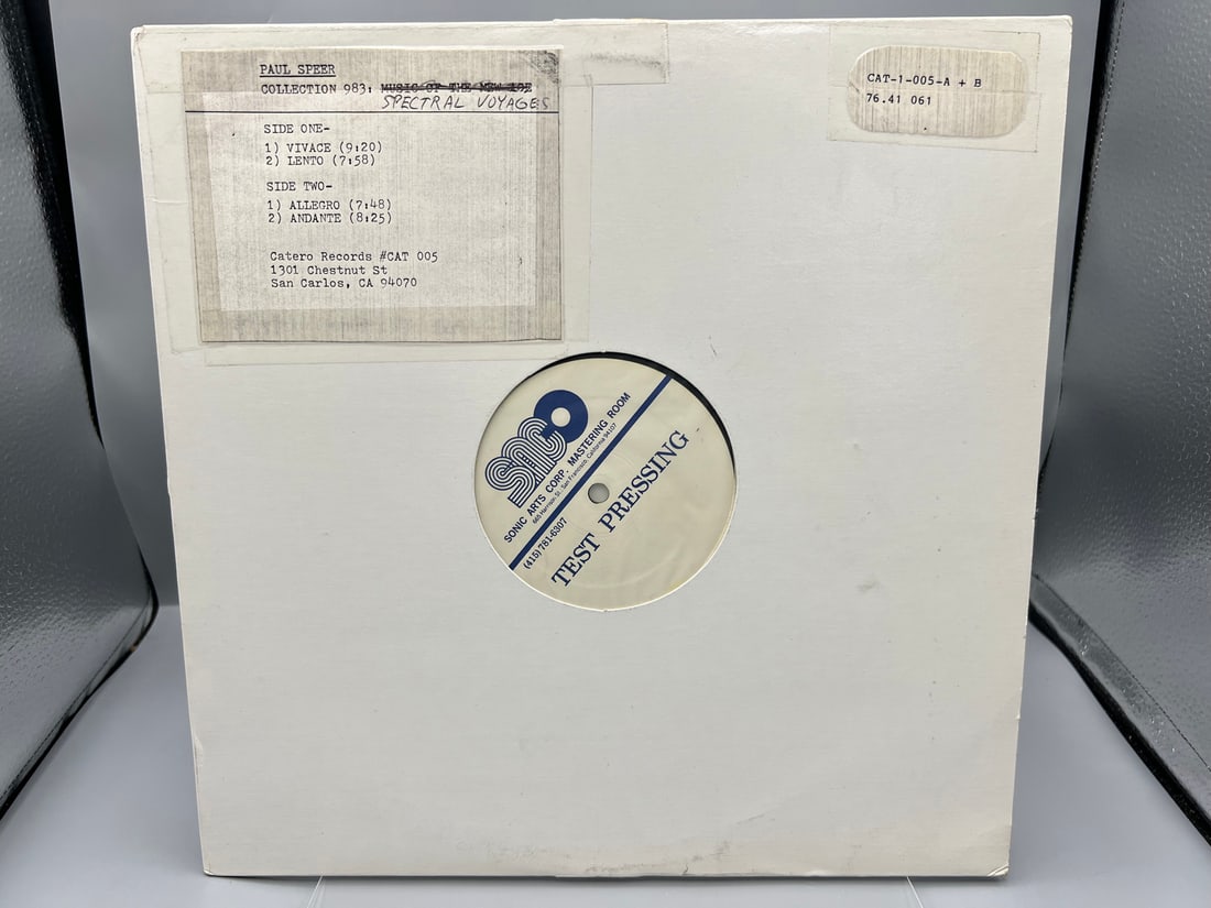 AUTOGRAPHED - Paul Speer - TEST PRESSING: Collection 983 - Spectral Voyages (1984). A unique (1 of 5)
