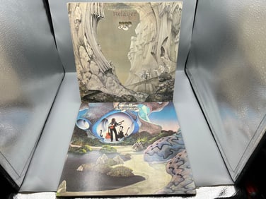 Two (2) LP Lot - Yes: Relayer (1974), gatefold; and Steve Howe: Beginnings (1975), gatefold, promo