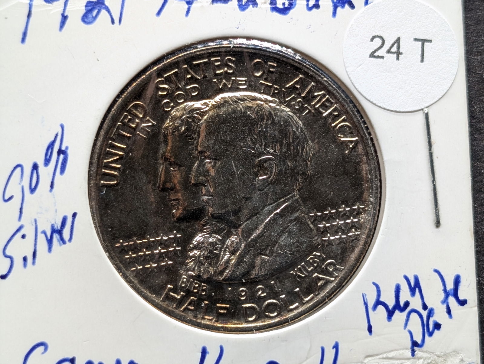 1921 Alabama Commemorative  Half Dollar. Key Date, 90% Silver. (1 of 3)