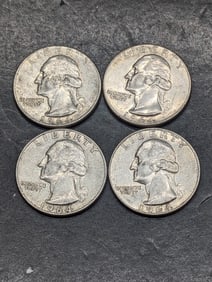 (2) 1964 & (2) 1964-D 90% Silver Washington Quarters