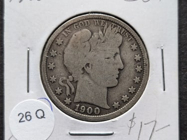 1900 Barber Half Dollar. 90% Silver