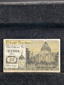 1920 German 50 Pfennig Note. Tough Post WWI Currency