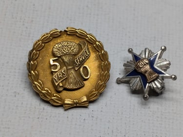 (1) Sterling Silver & (1) Gold Filled Grange Pins